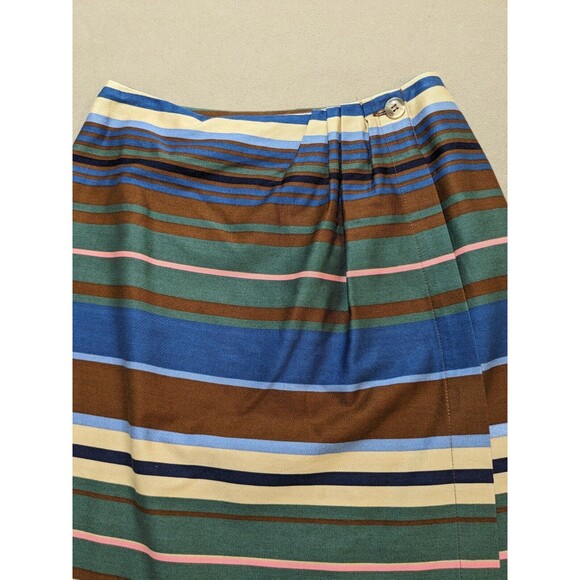 Bechamel Vintage Women's Cotton Multi-Color Stripped Wrap Around Skirt Size 8 - Picture 3 of 10